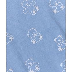 Bonfino 100% Cotton Knit Full Sleeves Co-Ords T-Shirt & Pyjama Night Suit with Bear Print - Blue