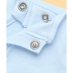 Bonfino 100% Cotton Knit Full Sleeves T-Shirt and Pajama Night Suit with Stripes and Teddy Bear Print - Blue, White