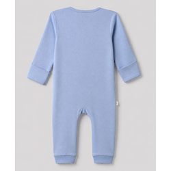 Bonfino 100% Cotton Yarn Dyed Knit Full Sleeves Striped Rompers with Bear Print Pack of 3 - Light Blue White & Blue