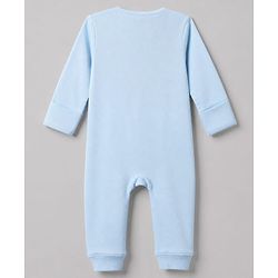 Bonfino 100% Cotton Yarn Dyed Knit Full Sleeves Striped Rompers with Bear Print Pack of 3 - Light Blue White & Blue