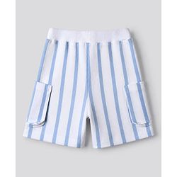 Bonfino 100 % Cotton Knit Striped Shorts Pack of 3 in Blue