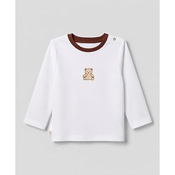 Bonfino 100% Cotton Knit Full Sleeves T-Shirts with Bear Applique in Beige Brown Pack of 3