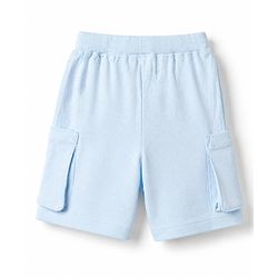 Bonfino 100% Cotton Knit Half Sleeves T-Shirt and Shorts Set With Bear Embroidery - Navy Blue