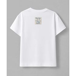 Bonfino 100% Cotton Knit Drop Shoulder Oversized Half Sleeves T-Shirt With Bear Print on Front & Back And Cargo Style Shorts Sets - White & Beige