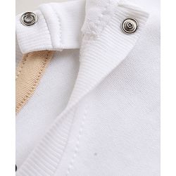Bonfino 100% Cotton Knit Drop Shoulder Oversized Half Sleeves T-Shirt With Bear Print on Front & Back And Cargo Style Shorts Sets - White & Beige