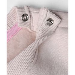 Bonfino Cotton Fleece Knit Oversized Sweatshirt with Full Sleeves and Christmas Theme Print - Pink
