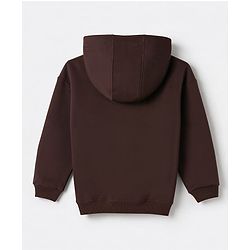Bonfino Cotton Fleece Knit Oversized Hoodie with Full Sleeves and I Love My Mom Text Print - Brown