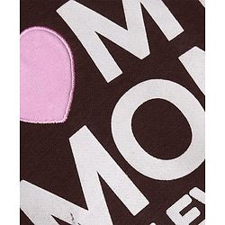 Bonfino Cotton Fleece Knit Oversized Hoodie with Full Sleeves and I Love My Mom Text Print - Brown