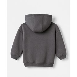 Bonfino Cotton Mix Fleece Knit Oversized Hoodie with Full Sleeves and I Love Dad' Stories Text Print - Grey