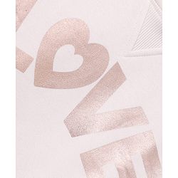 Bonfino Cotton Fleece Knit Oversized Hoodie with Full Sleeves and Love Text Print - Pink