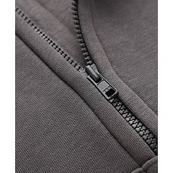 Bonfino Cotton Fleece Mixes Knit Hooded Jacket with Kangaroo Pocket & Full Sleeves and Front & Back Landscape Print - Grey