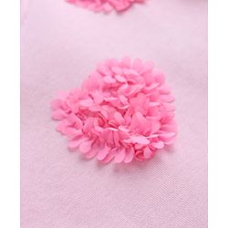 Bonfino Knit Cotton Full Sleeves Fleece Oversized All Over Sequin Embroidery Winter Frock With Heart Applique in Pink