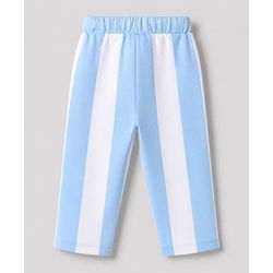 Bonfino Disney 100% Cotton Single Jersey Knit Half Sleeves T-Shirt and Pant with Stripes and Mickey Mouse Front & Back Print - Light Blue