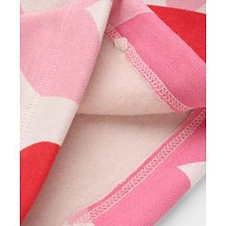 Bonfino Knit Winter Frock with Full Sleeves and Hearts Print in Pink for 6-9 Months