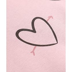 Bonfino Cotton Mix Knit Full Sleeves Oversied Winter Wear Suit With Heart Print - Pink