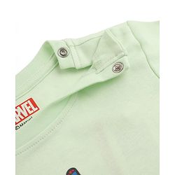 Bonfino Marvel 100% Cotton Single Jersey Knit Half Sleeves T-Shirt & Shorts Set With Avengers Graphic - Sea Green