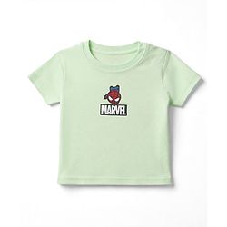 Bonfino Marvel 100% Cotton Single Jersey Knit Half Sleeves T-Shirt & Shorts Set With Avengers Graphic - Sea Green