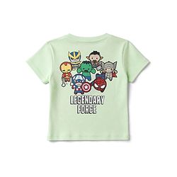 Bonfino Marvel 100% Cotton Single Jersey Knit Half Sleeves T-Shirt & Shorts Set With Avengers Graphic - Sea Green