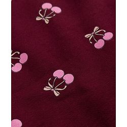 Bonfino Cotton Mixes Fleece Knit Full Sleeves Sweatshirt and Leggings with Cherries Print - Brown