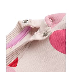 Bonfino Cotton Mix Knit Full Sleeves Winter Wear Suit With Heart Print- Pink