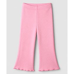 Bonfino Cotton Fleece Knit Full Sleeves Oversized Sweatshirt and Pant Set with Heart Print - Off White & Pink