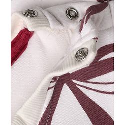 Bonfino Cotton Knit Port Royale Full Sleeves Oversized Winter Sweatshirt and Pyjama Set with Bow Print - White & Brown