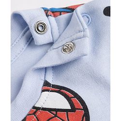 Bonfino Marvel Single Jersey Knit Full Sleeves Co-Ords T-Shirt & Pyjama Night Suit with Spider Man Print - Sky Blue