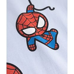 Bonfino Marvel Single Jersey Knit Full Sleeves Co-Ords T-Shirt & Pyjama Night Suit with Spider Man Print - Sky Blue