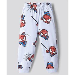 Bonfino Marvel Single Jersey Knit Full Sleeves Co-Ords T-Shirt & Pyjama Night Suit with Spider Man Print - Sky Blue
