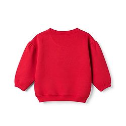 Bonfino Cotton Mix Knitfull Sleeves Winter Wear Set With Oversized Sweatshirt Bow Applique and All Over Bow Print in Red White