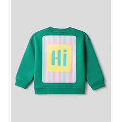 Bonfino Cotton Fleece Knit Full Sleeves Winter Wear Suit With Text Print - Green