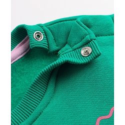 Bonfino Cotton Fleece Knit Full Sleeves Winter Wear Suit With Text Print - Green