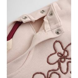 Bonfino Knit Winter Wear Suit with Full Sleeves and Floral Embroidery in Light Pink
