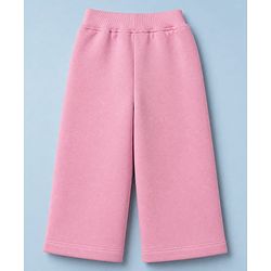 Bonfino Cotton Mix Fleece Knit Full Sleeves Oversized Winter Sweatshirt and Pyjama Set with Applique - Off White & Pink