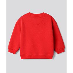 Bonfino Cotton Fleece Winter Wear Suit with Full Sleeves, and Juice Box Applique in Red & White