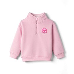 Bonfino Cotton Blend Knit Winter Wear Suit with Full Sleeves and Heart Print in Pink