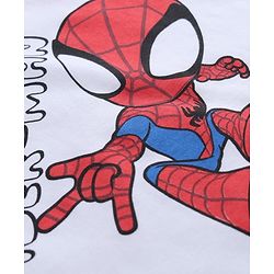 Bonfino Marvel 100% Cotton Single Jersey Knit Half Sleeves T-Shirt & Shorts Set With Spiderman Graphic - White