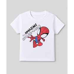Bonfino Marvel 100% Cotton Single Jersey Knit Half Sleeves T-Shirt & Shorts Set With Spiderman Graphic - White