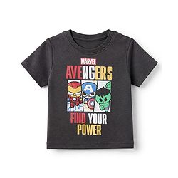 Bonfino Marvel 100% Cotton Single Jersey Knit Half Sleeves T-Shirt & Shorts Set With Marvel Graphic - Grey