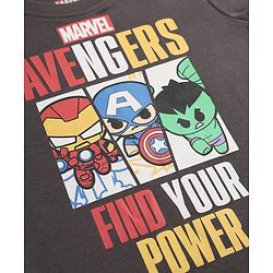 Bonfino Marvel 100% Cotton Single Jersey Knit Half Sleeves T-Shirt & Shorts Set With Marvel Graphic - Grey