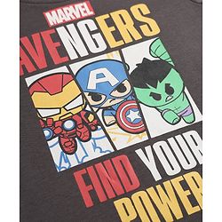 Bonfino Marvel 100% Cotton Single Jersey Knit Half Sleeves T-Shirt & Shorts Set With Marvel Graphic - Grey