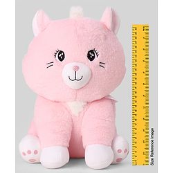 Bonfino Plush Cat Soft Toy 30 cm - Pink| Ultra Soft & Cuddly|Plush Snuggle Companion| Lightweight & Travel Friendly| BIS Certified| Ideal Gift for Babies & Kids| Home & Car Decor