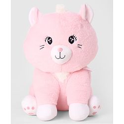 Bonfino Plush Cat Soft Toy 30 cm - Pink| Ultra Soft & Cuddly|Plush Snuggle Companion| Lightweight & Travel Friendly| BIS Certified| Ideal Gift for Babies & Kids| Home & Car Decor