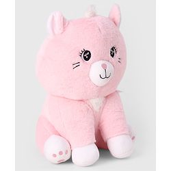 Bonfino Plush Cat Soft Toy 30 cm - Pink| Ultra Soft & Cuddly|Plush Snuggle Companion| Lightweight & Travel Friendly| BIS Certified| Ideal Gift for Babies & Kids| Home & Car Decor