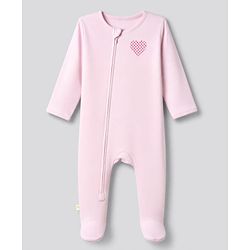 Bonfino 100% Cotton Knit Full Sleeves Sleep Suit with Heart & Bear Print Pack of 3 - Pink , Dark Pink & White