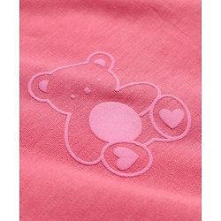Bonfino 100% Cotton Knit Full Sleeves Sleep Suit with Heart & Bear Print Pack of 3 - Pink , Dark Pink & White
