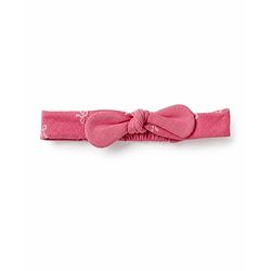 Bonfino 100% Cotton Knit Fit and Flare Frock and Headband with Full Sleeves and Bow Print in Pink