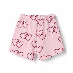 Bonfino 100% Cotton Knit Solid &  Hearts Printed Shorts Pack of 3 - Pink
