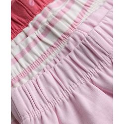 Bonfino Knit 100% Cotton Bow & Stripe Printed Shorts Pack of 3 -red, White & Pink