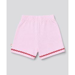 Bonfino Knit 100% Cotton Bow & Stripe Printed Shorts Pack of 3 -red, White & Pink